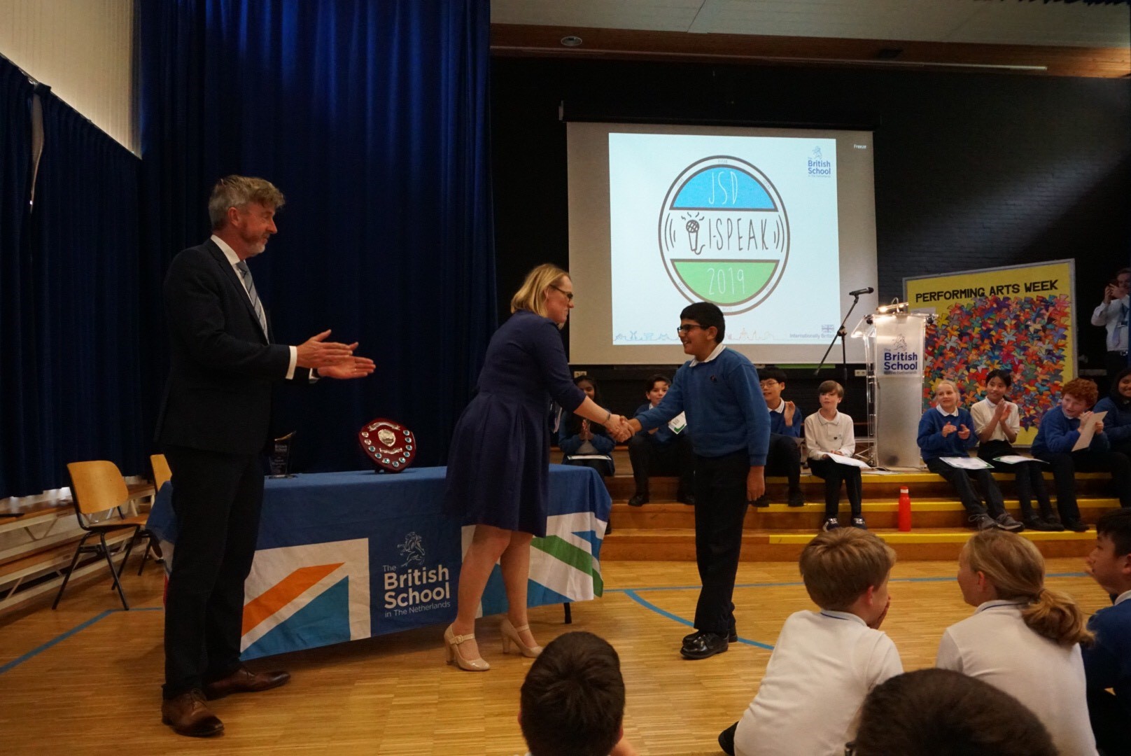 British School in the Netherlands' junior school students participated in the second annual Junior School Diamanthorst iSpeak public speaking competition. The competition was judged by Kieran Earley and Liz Free