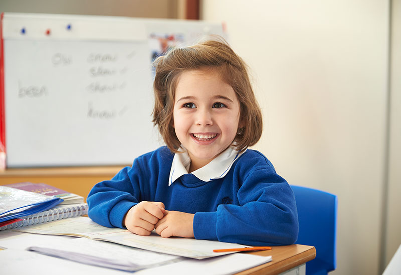 Junior BSN school girl in lessons