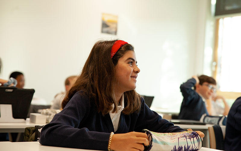 Girl in class